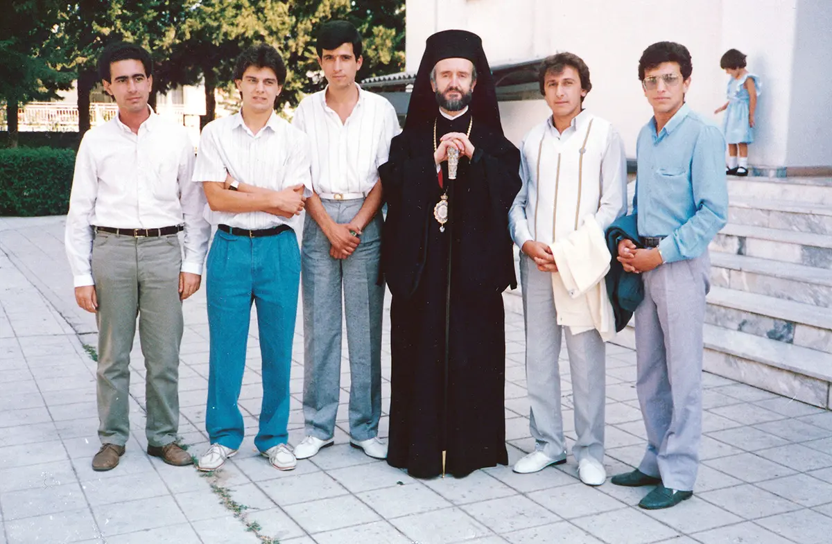 Professor John Zizioulas with students